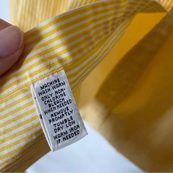 Ralph Lauren Blue Label Yellow Stripe Button Up Size 15.5 33/34 - Picture 8 of 9